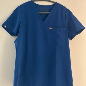FIGS Royal Blue Catarina - One-Pocket Scrub Top Size S